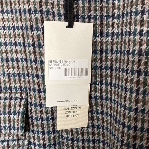 Berna Men’s Grey Houndstooth Coat, Size 48(US 38), New With Tag - Picture 8 of 10